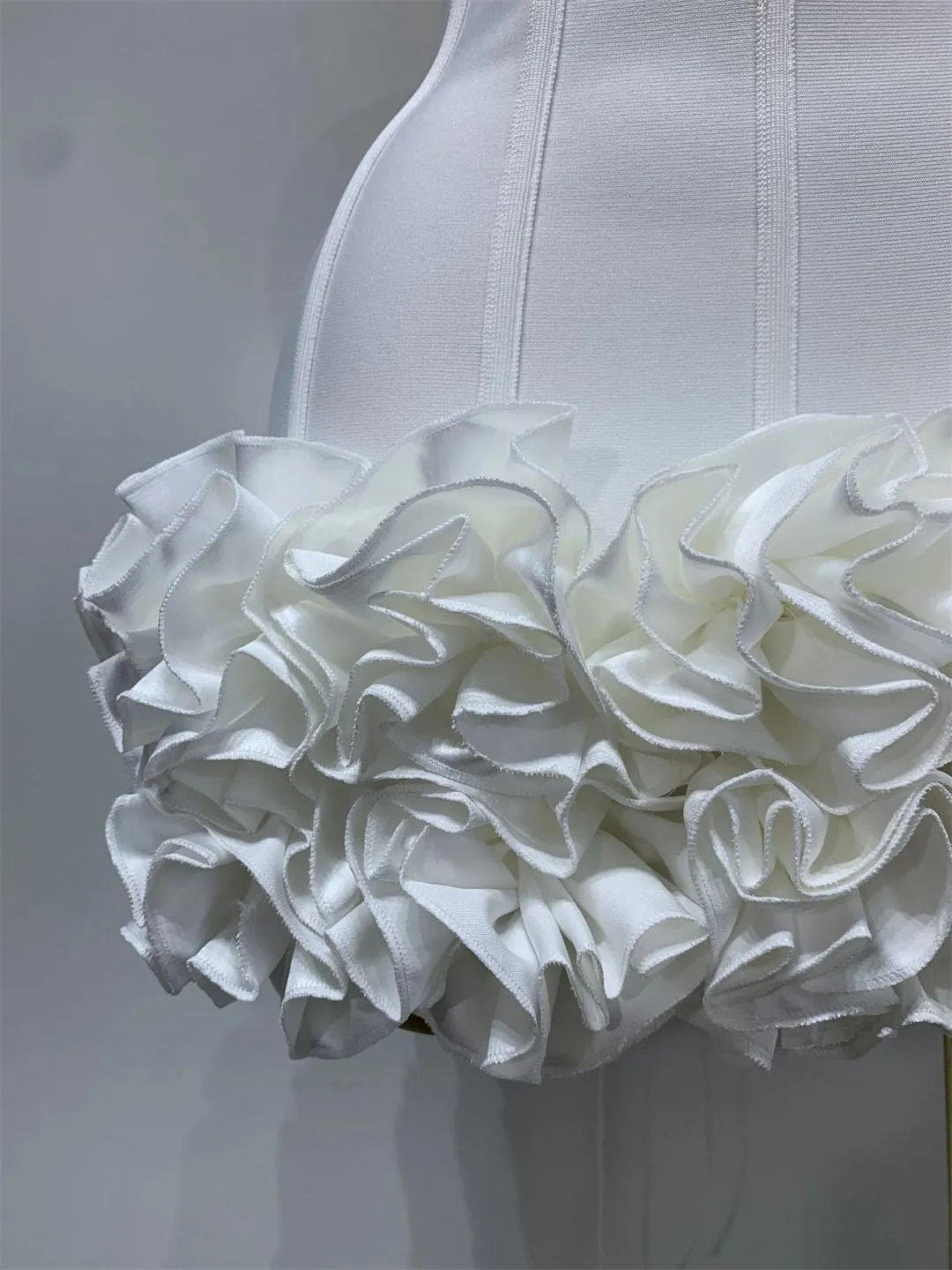 Women Evening Bandage Dress Strapless Bodycon Flowers Mini Celebrity Sexy Birthday Party Dresses