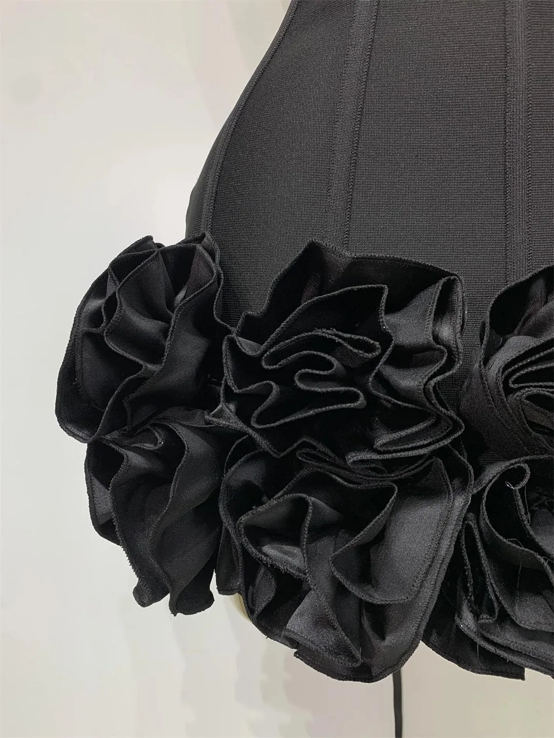 Women Evening Bandage Dress Strapless Bodycon Flowers Mini Celebrity Sexy Birthday Party Dresses