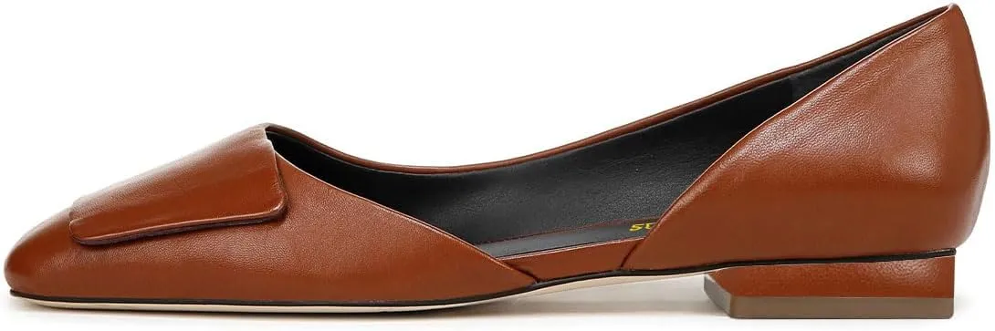 Women Fashion Pump Side Cut Ballet Flats Block Low Heeled Square Toe Slip On Shoes Working Shopping Party Size 4-16 US
