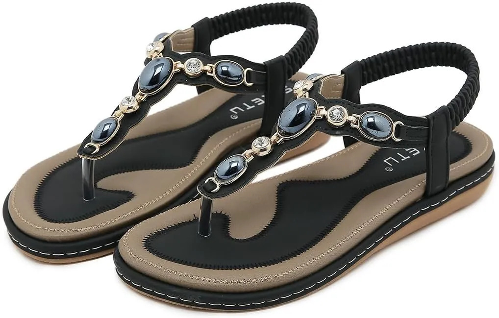 Women Flat Sandals Dressy Casual Summer flat flip flops Comfortable Sandals Bohemian Flats Shoes