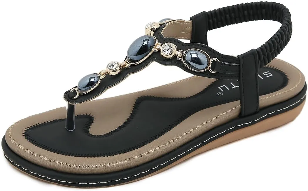 Women Flat Sandals Dressy Casual Summer flat flip flops Comfortable Sandals Bohemian Flats Shoes