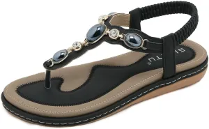Women Flat Sandals Dressy Casual Summer flat flip flops Comfortable Sandals Bohemian Flats Shoes