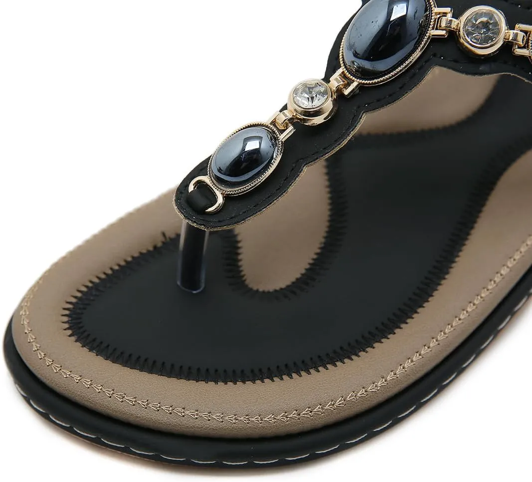 Women Flat Sandals Dressy Casual Summer flat flip flops Comfortable Sandals Bohemian Flats Shoes