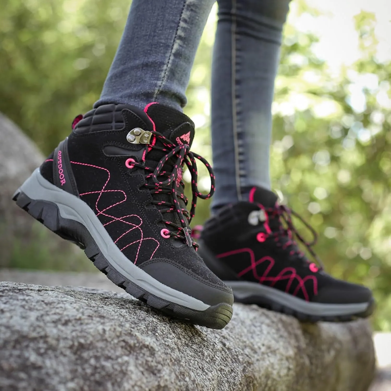 Women Shoes Couple Hiking Shoes Fashion Thick Soled Outdoor Hiking Sneakers Heeled Winter Boots for Women