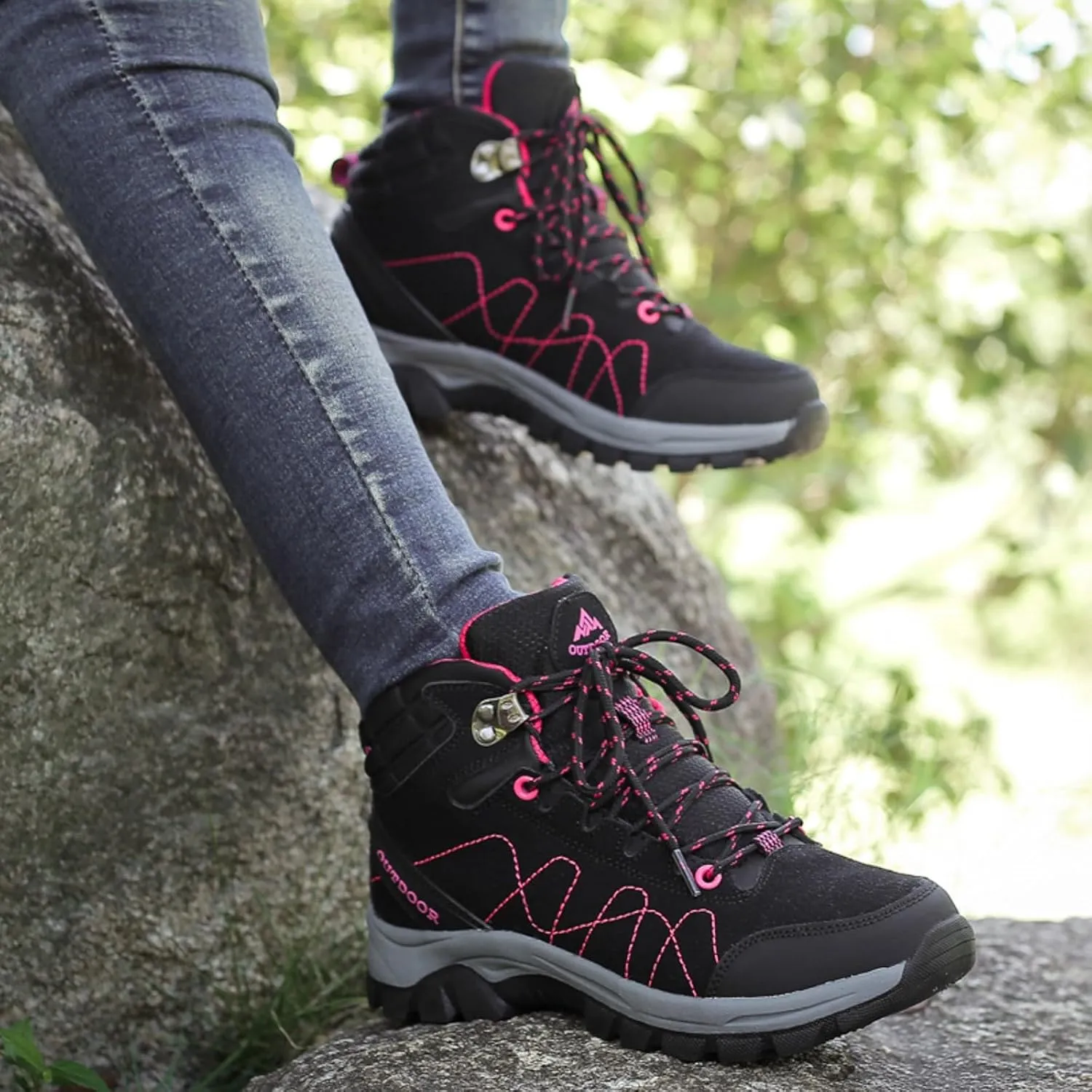 Women Shoes Couple Hiking Shoes Fashion Thick Soled Outdoor Hiking Sneakers Heeled Winter Boots for Women