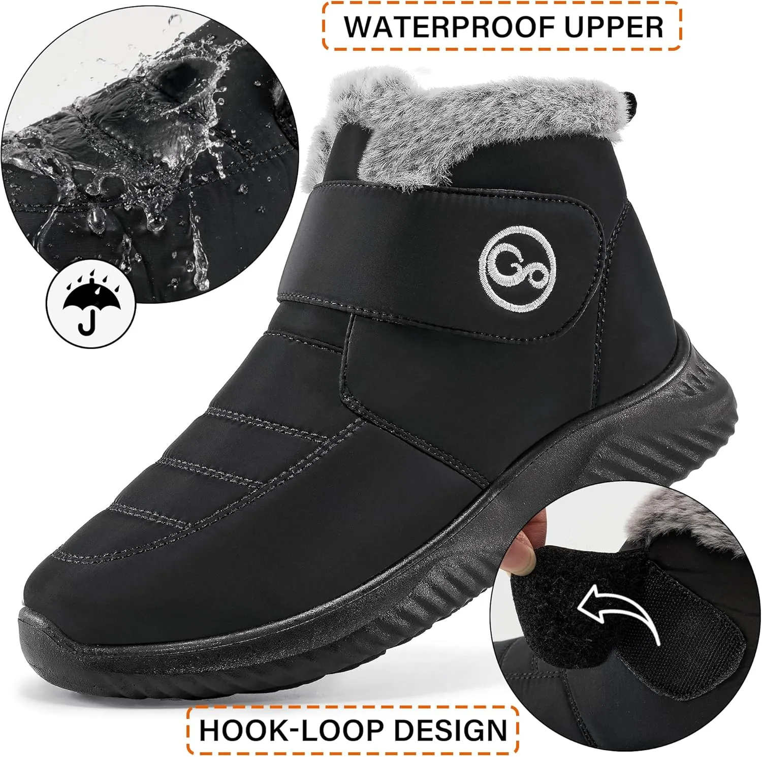 Women Snow Boots Waterproof: Fur Lined Warm Winter Boots for Women- Comfortable Non Slip Outdoor Walking Booties