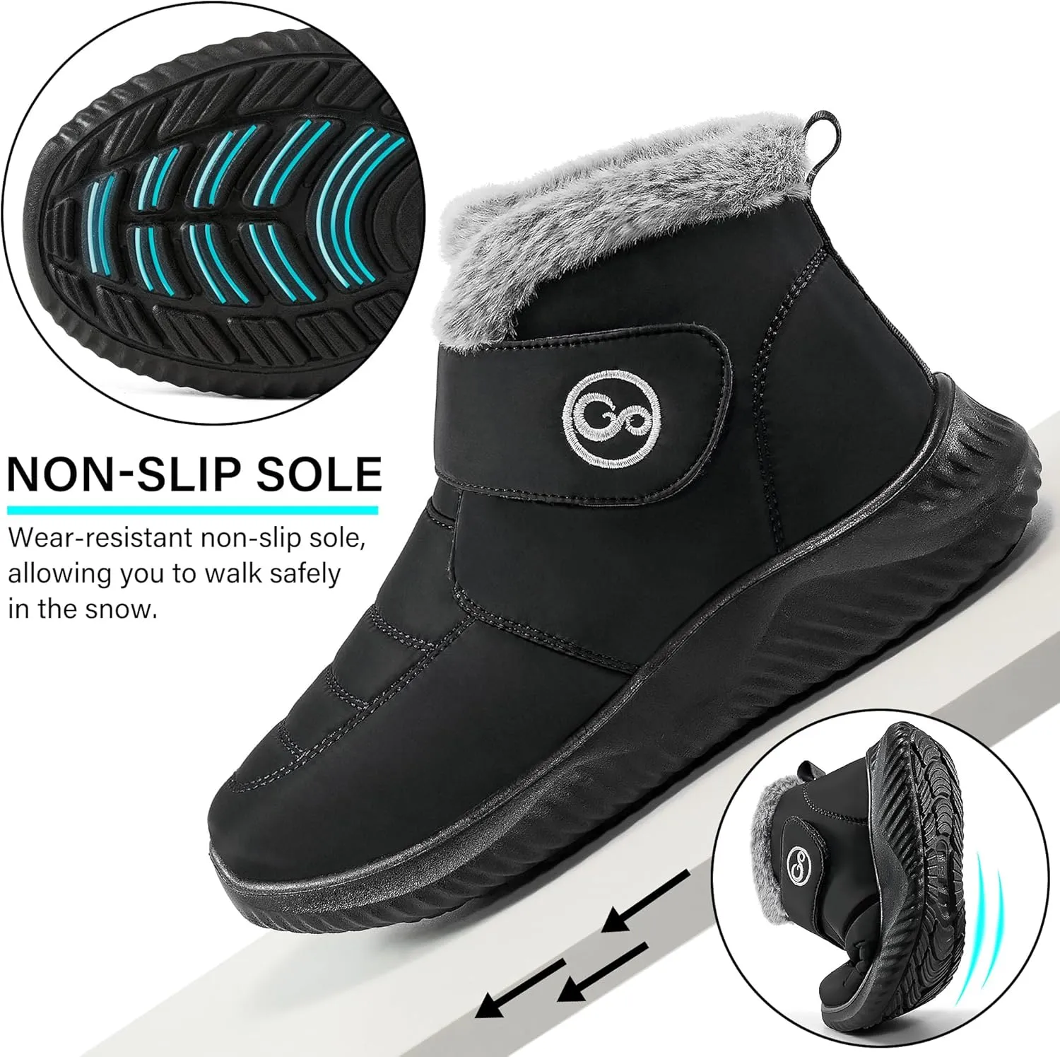Women Snow Boots Waterproof: Fur Lined Warm Winter Boots for Women- Comfortable Non Slip Outdoor Walking Booties