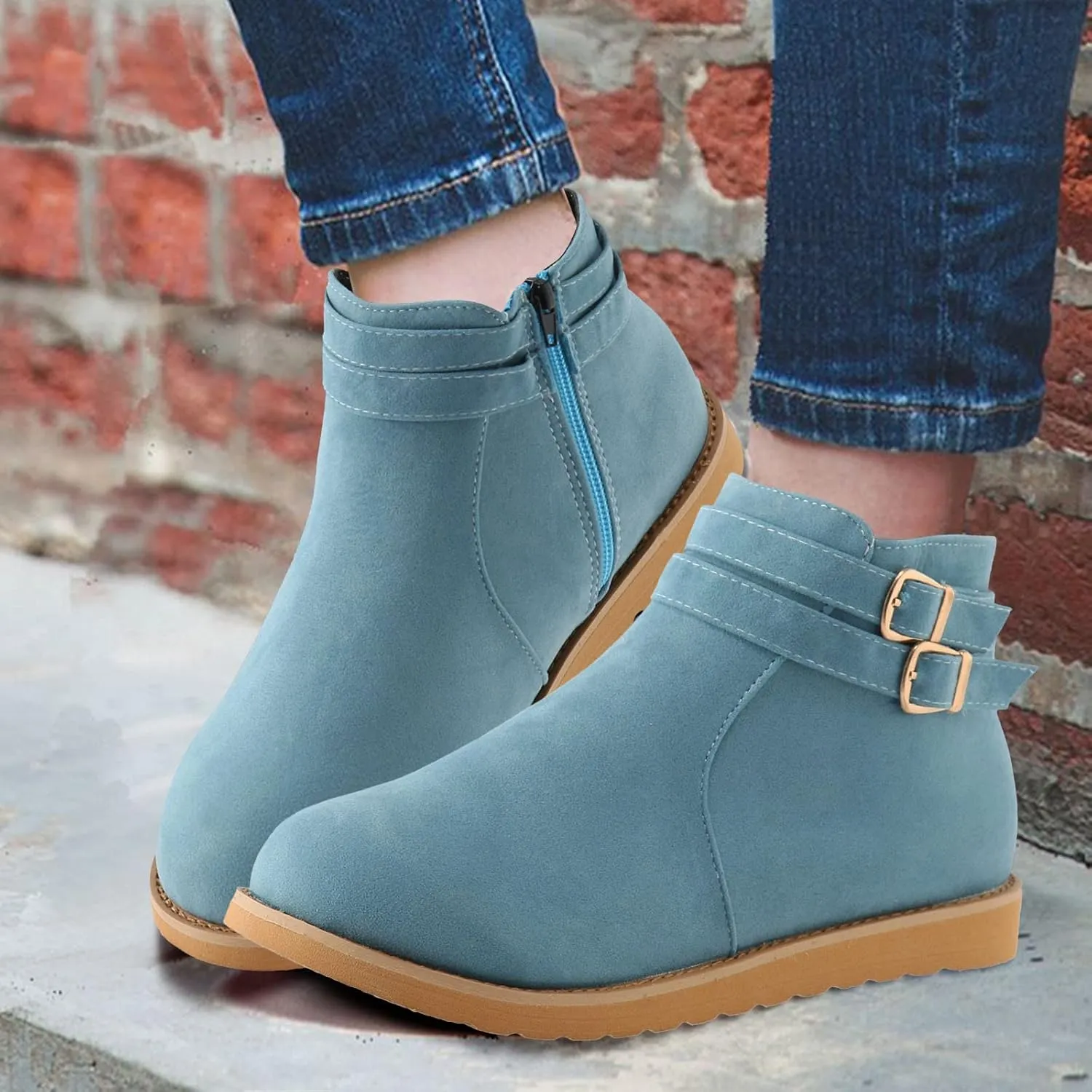 Womens Ankle Booties White Ankle Boots for Women Boots for Women Heels Dress Boots Women Low Heel Womens Booties and Ankle Boots Leather Low Heel Ankle Booties Wedge Heel