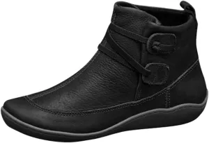 Women's Ankle Boots Slip On Vintage Leather Ladies Sneaker Fall Winter Outdoor Flat Snow Boots For Women