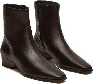 Women's Ankle Boots Square Toe Low Chunky Block Heel Booties Comfortable Short Boots Side Zipper Booties Shoes