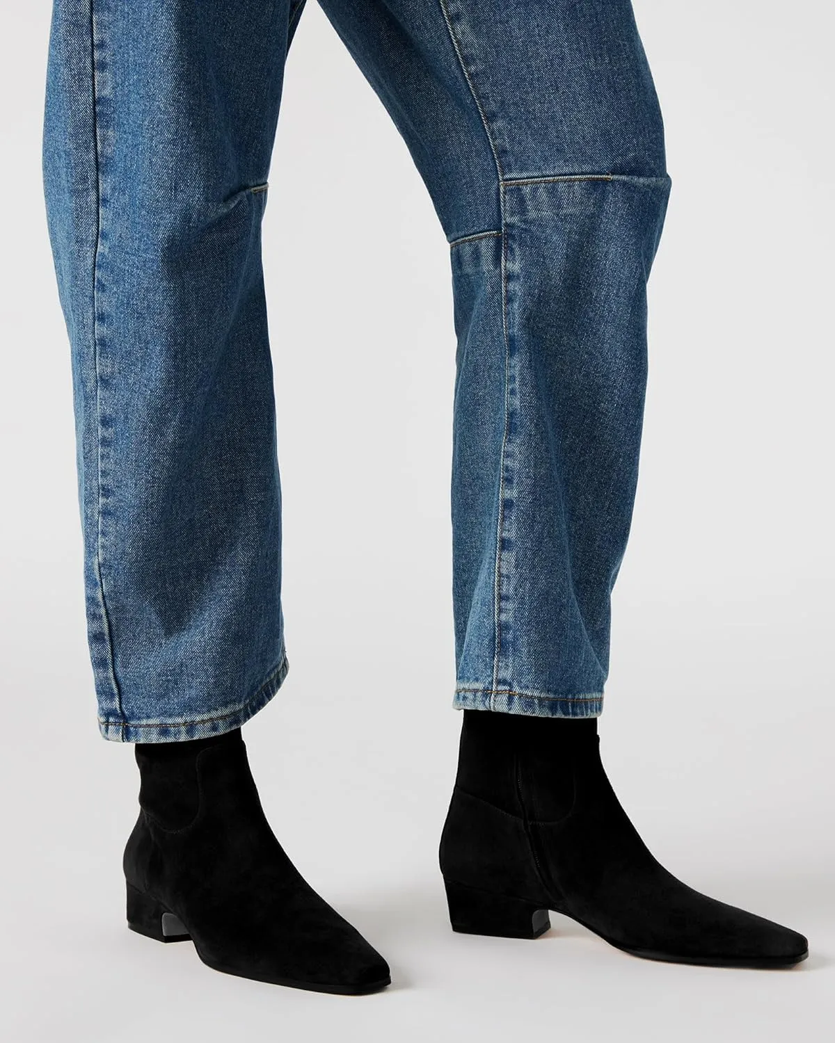 Women's Ankle Boots Square Toe Low Chunky Block Heel Booties Comfortable Short Boots Side Zipper Booties Shoes