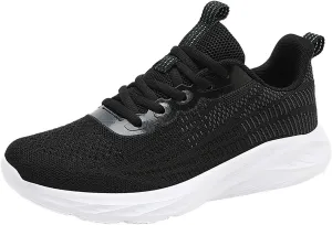 Women's Breathable Knit Mesh Sneakers for Walking Running Gym Casual Wear Lightweight Low Heel Athletic Shoes