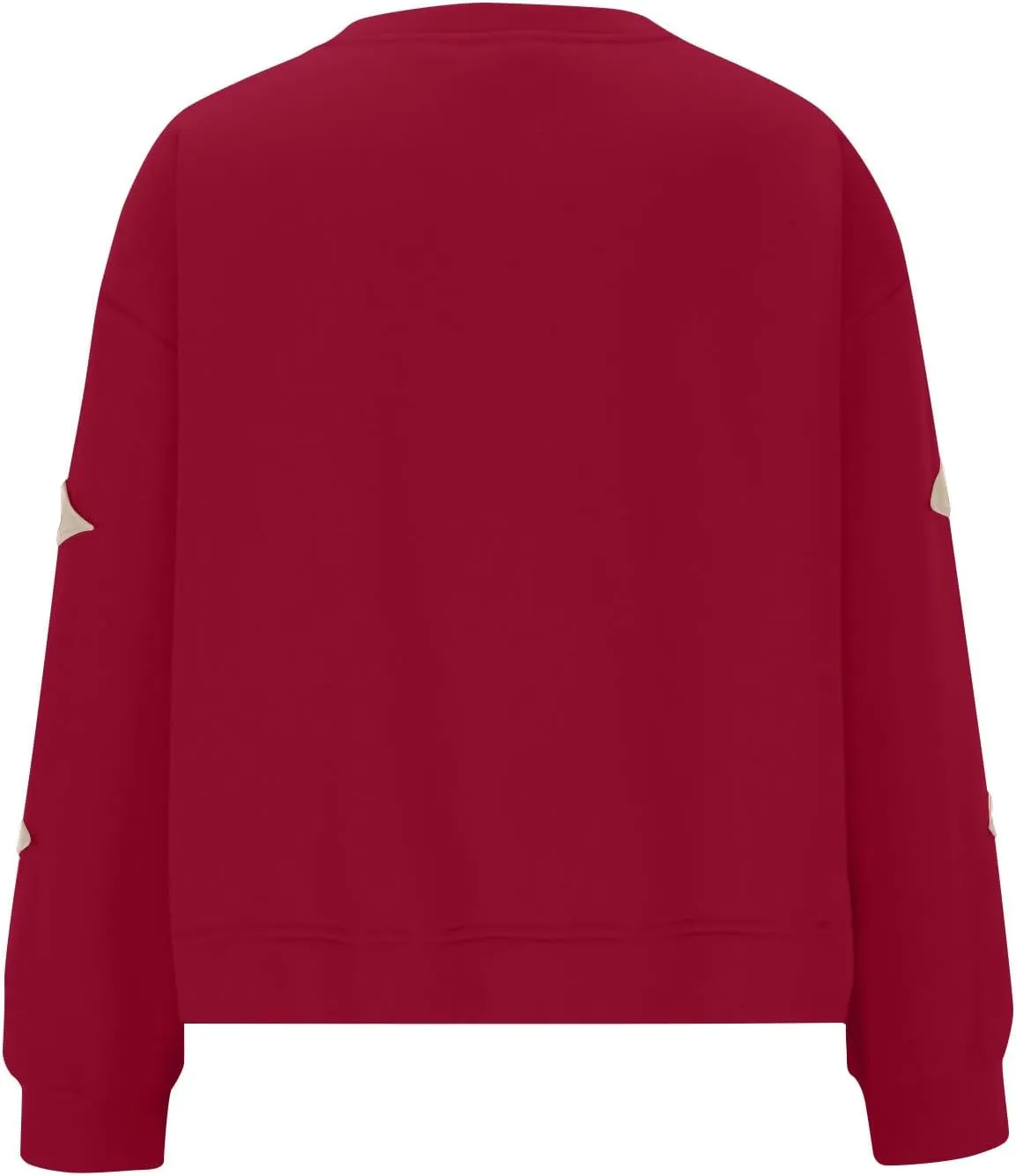 Women's Casual Loose Color Matching Round Neck Long Sleeved T-shirt ，Loose Top Long Sleeved Round Neck Star Tops