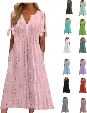 Womens Casual Summer Dress Plus Size Loose Fit Beach Cover-Up Trendy Maxi Dress Holiday Travel Pool Party Casual Wear