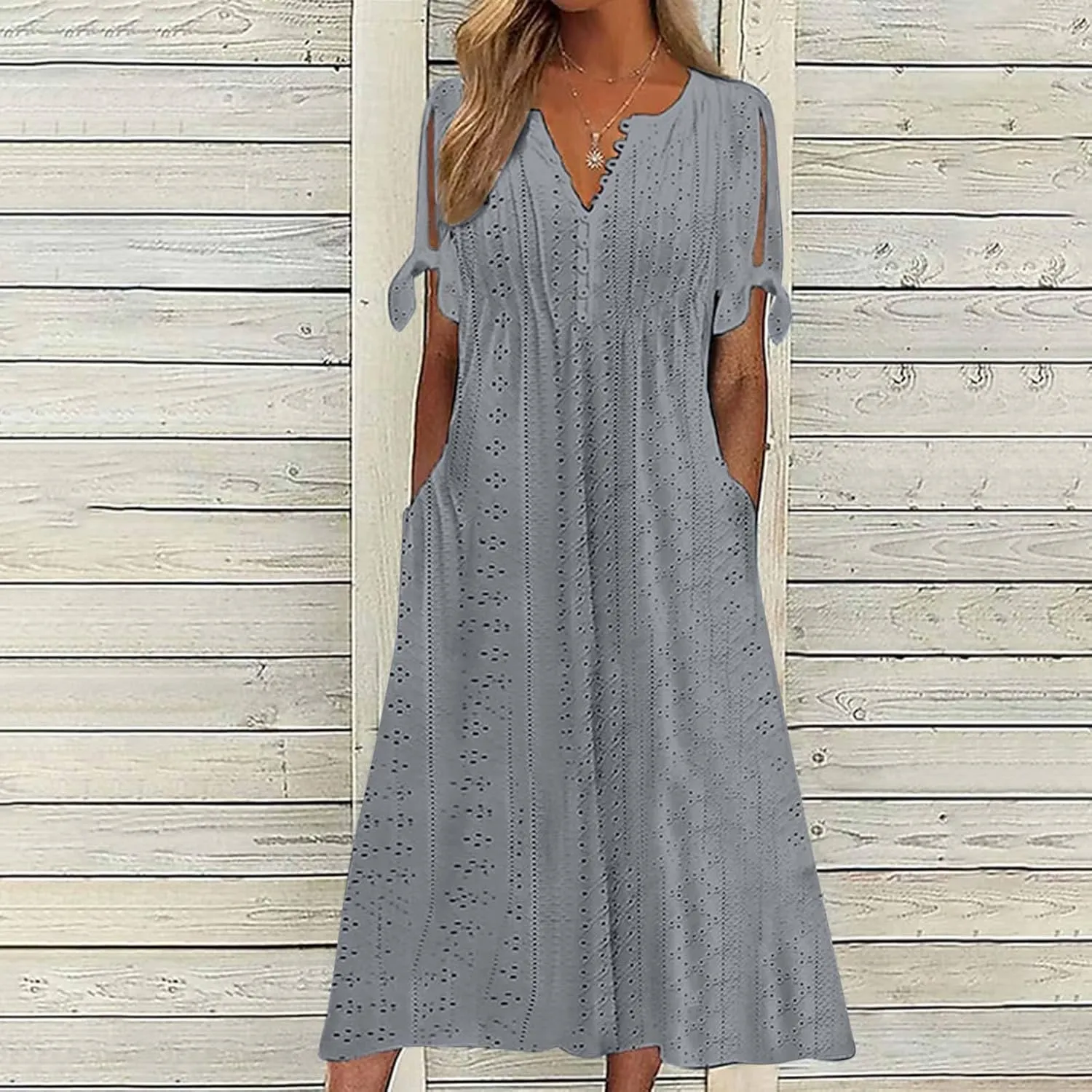 Womens Casual Summer Dress Plus Size Loose Fit Beach Cover-Up Trendy Maxi Dress Holiday Travel Pool Party Casual Wear