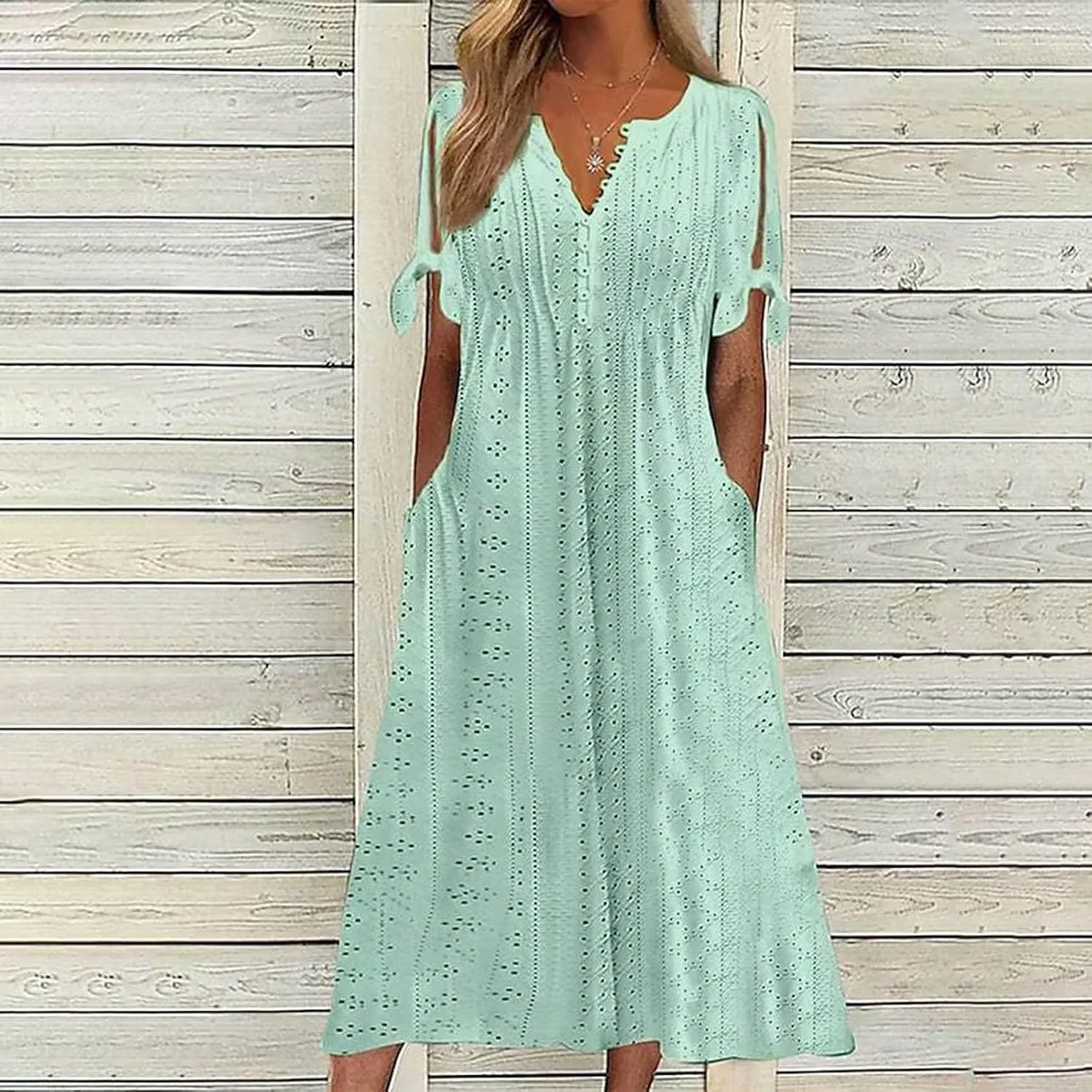 Womens Casual Summer Dress Plus Size Loose Fit Beach Cover-Up Trendy Maxi Dress Holiday Travel Pool Party Casual Wear
