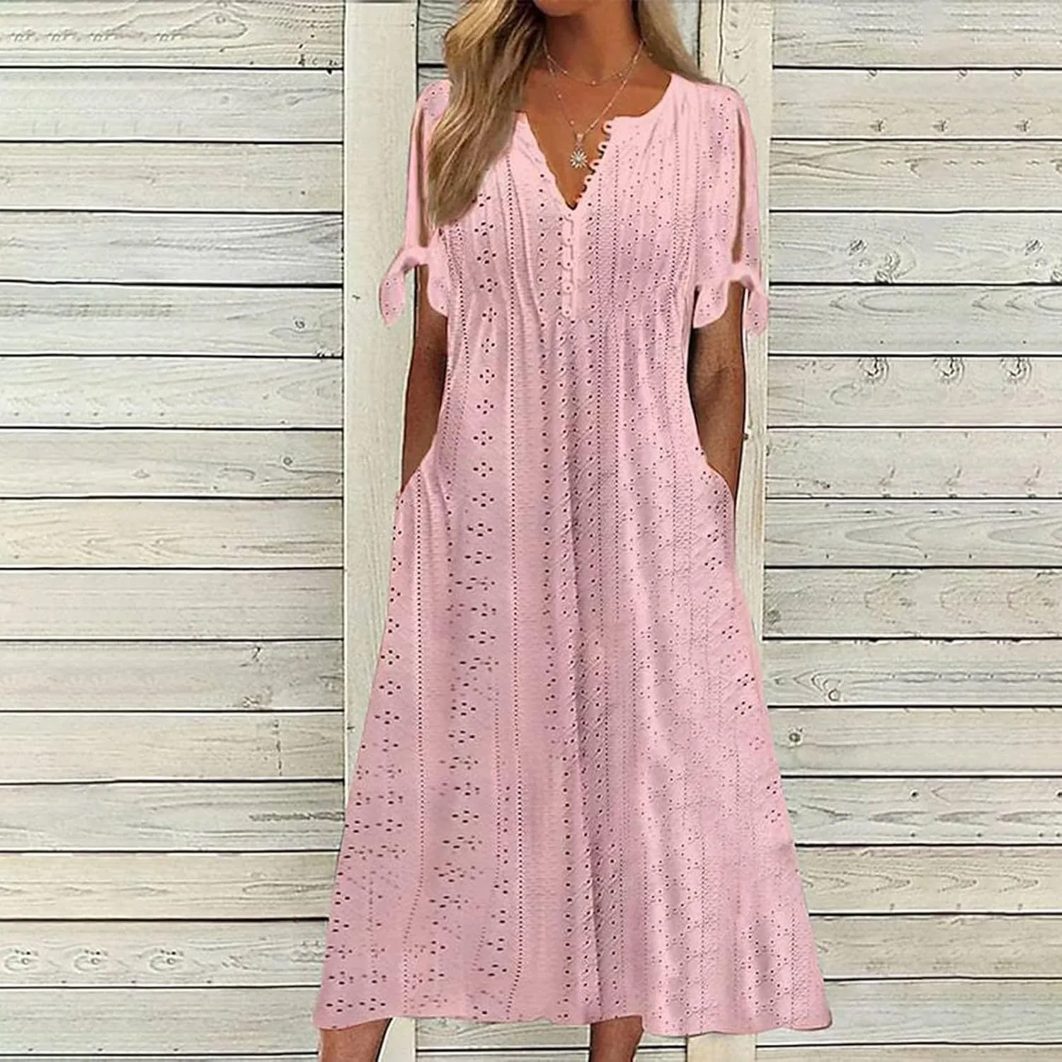 Womens Casual Summer Dress Plus Size Loose Fit Beach Cover-Up Trendy Maxi Dress Holiday Travel Pool Party Casual Wear
