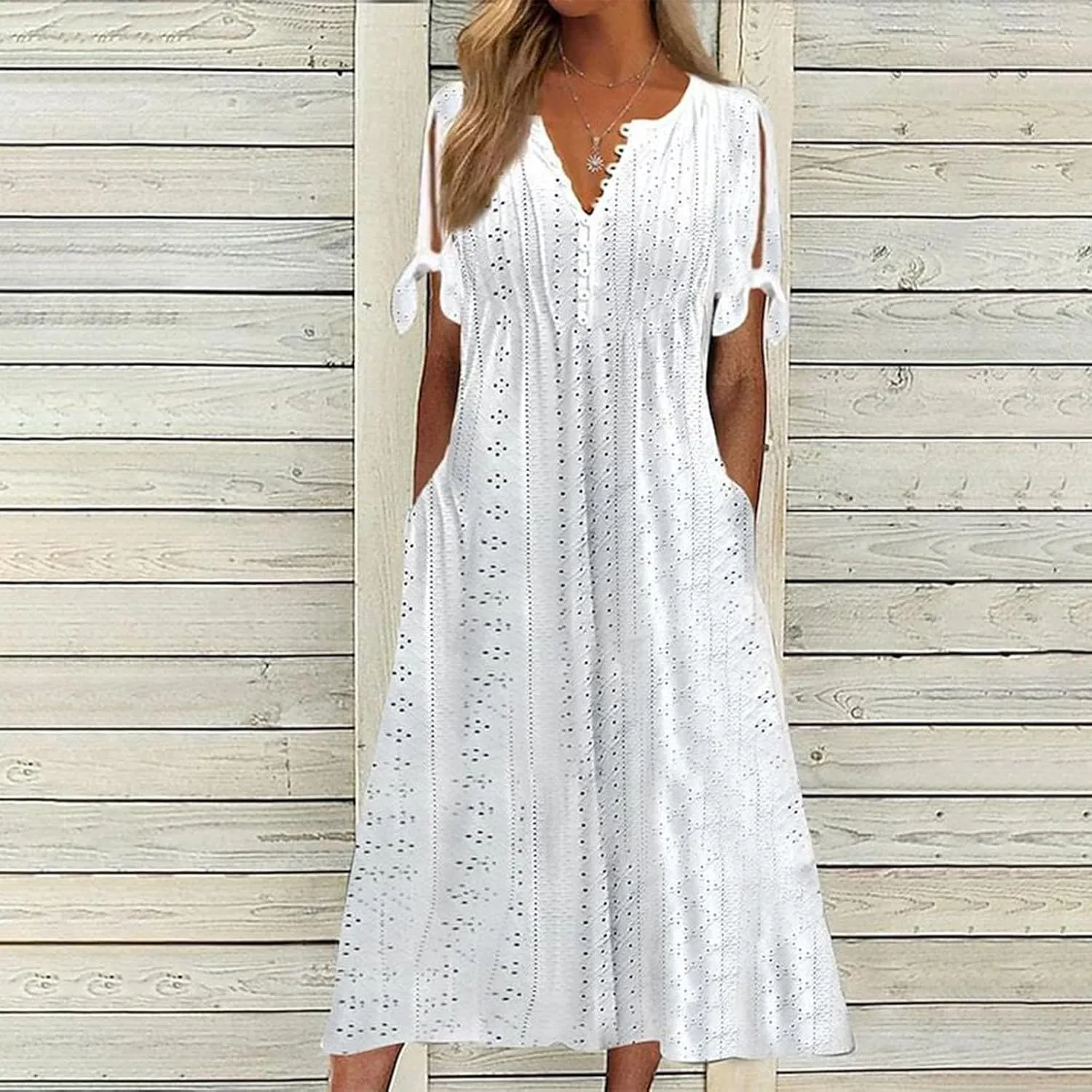 Womens Casual Summer Dress Plus Size Loose Fit Beach Cover-Up Trendy Maxi Dress Holiday Travel Pool Party Casual Wear