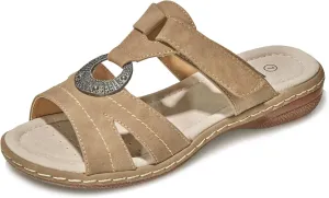 Women's Comfortable Low Wedge Slide Sandals – Dressy Slip-On with Soft Leather, Arch Support, Adjustable Straps & Memory Foam (Orthopedic Friendly)