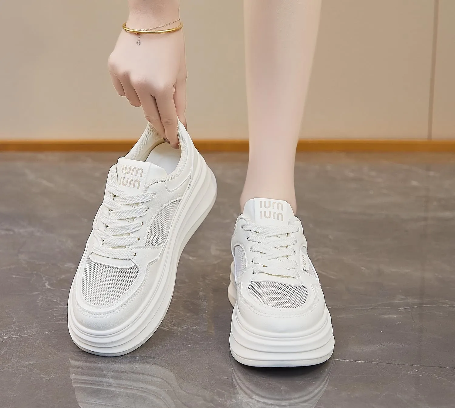 Women's Cute Breathable Platform Sneakers Y2K Comfort Lightweight Walking Shoes Casual Sport Work Campus