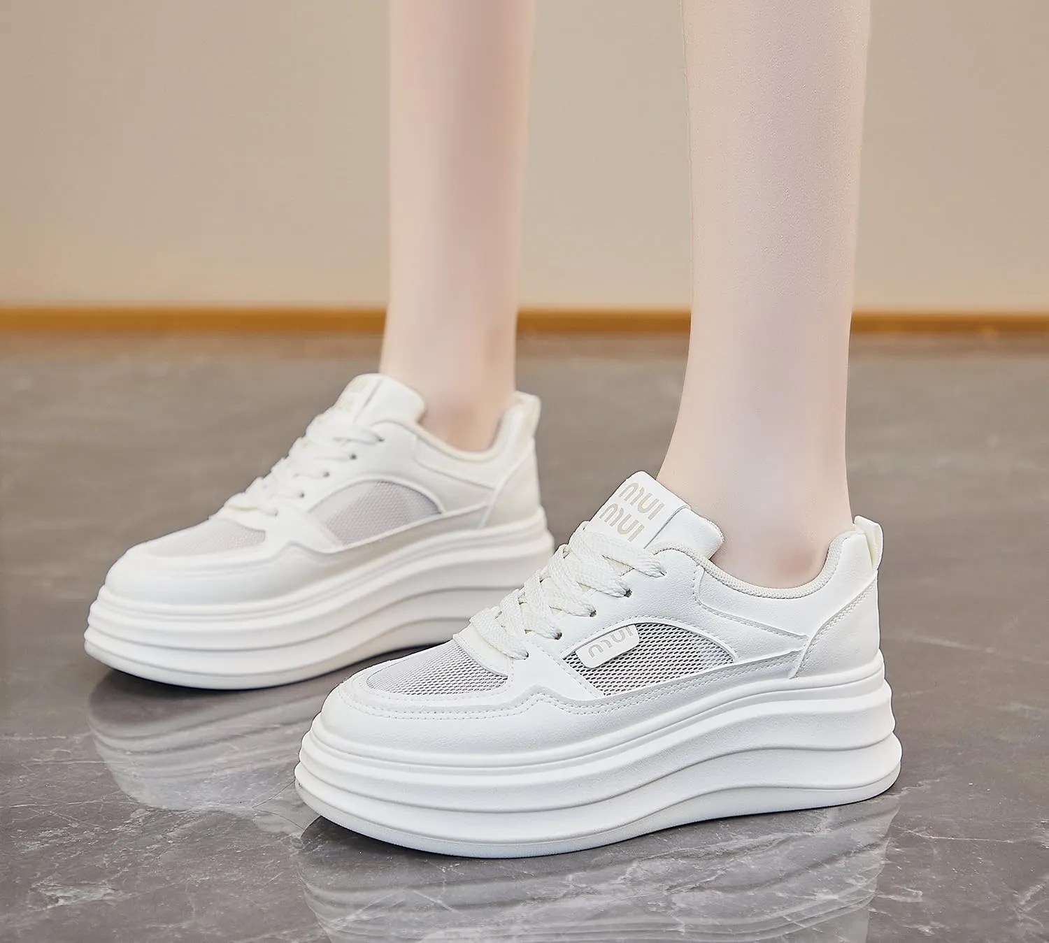 Women's Cute Breathable Platform Sneakers Y2K Comfort Lightweight Walking Shoes Casual Sport Work Campus