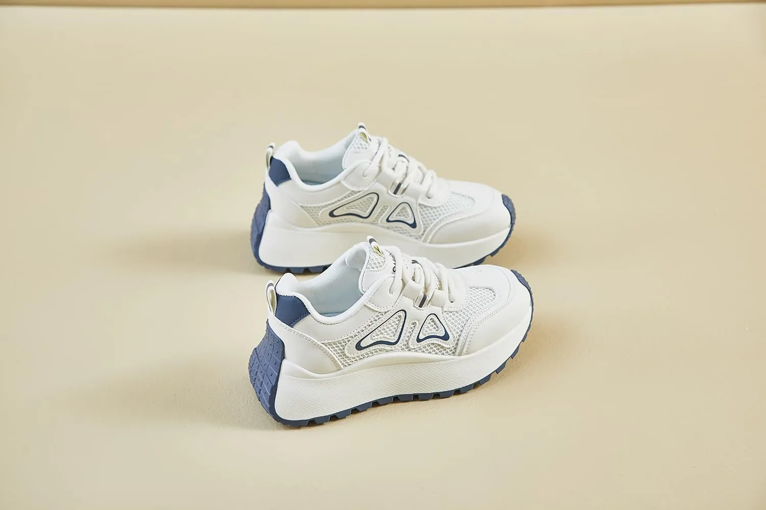 Women's Fashion Breathable Mesh Platform Sneakers College Girls Campus Walking Shoes