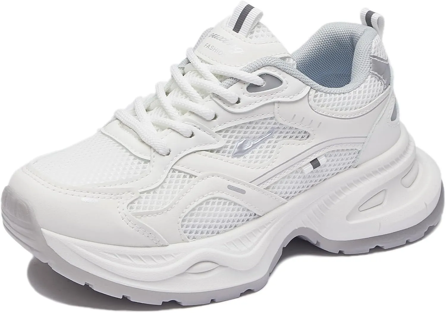 Women's Fashion Chunky Sneakers Breathable Mesh Platform Sneakers Retro Lace-Up Casual Tennis Shoes