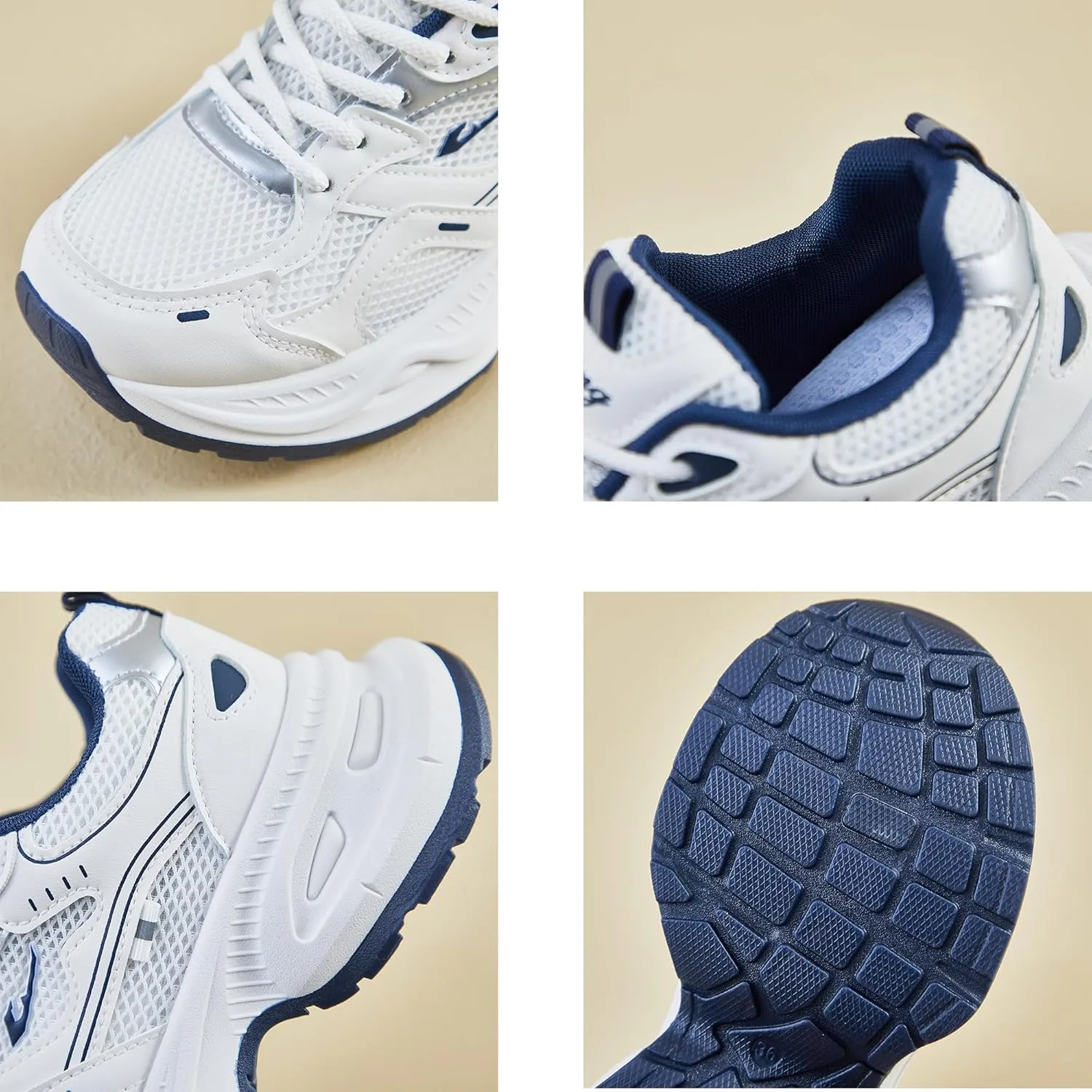 Women's Fashion Chunky Sneakers Breathable Mesh Platform Sneakers Retro Lace-Up Casual Tennis Shoes