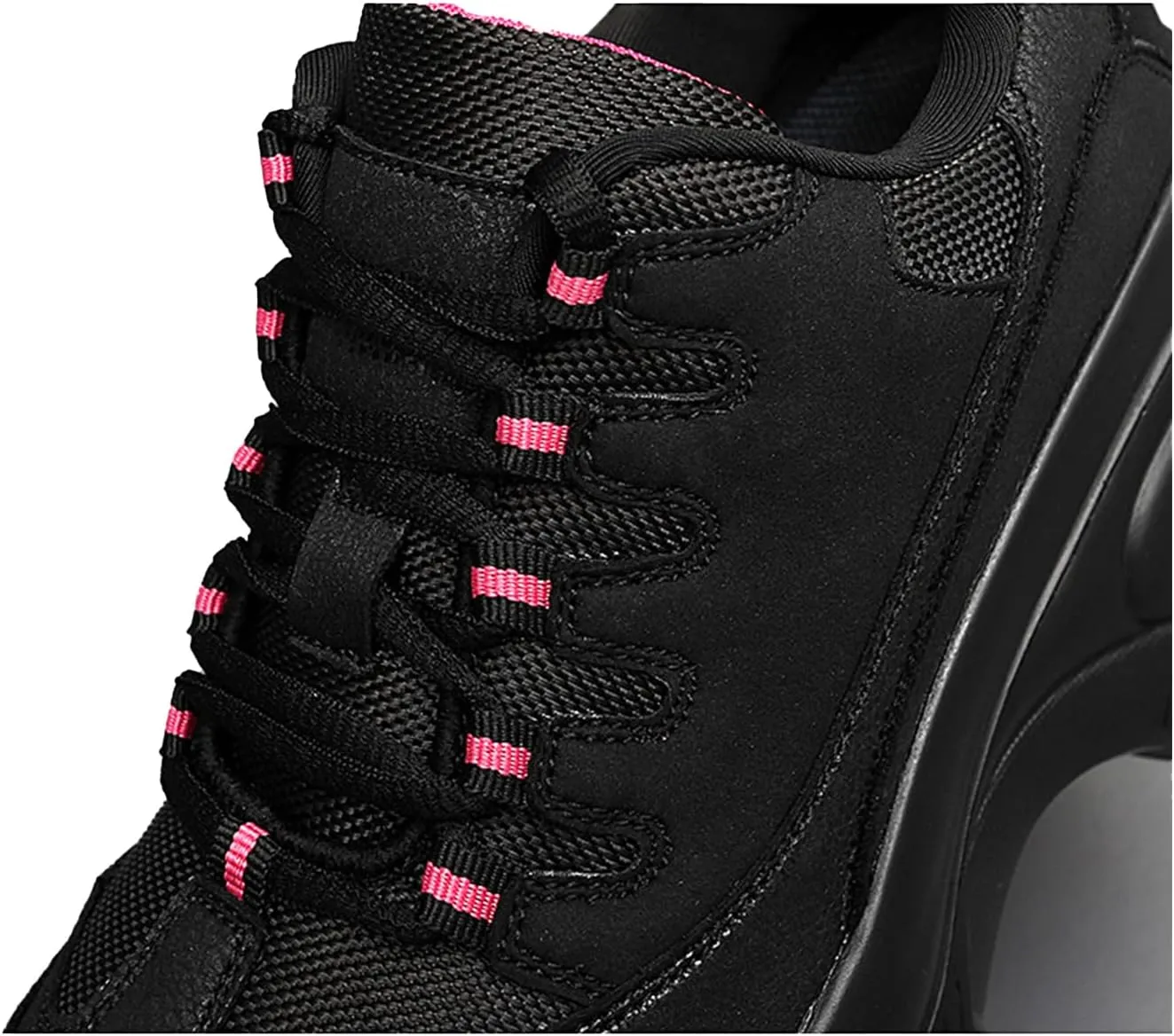 Women's Fashion Platform Chunky Sneakers Lace Up Comfortable Wedge Walking Sport Sneakers Casual Non-Slip Running Shoes