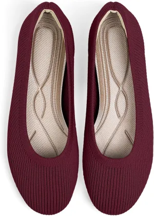Women's Flats Shoes Round Toe Ballet Knit Comfortable Dressy Flat