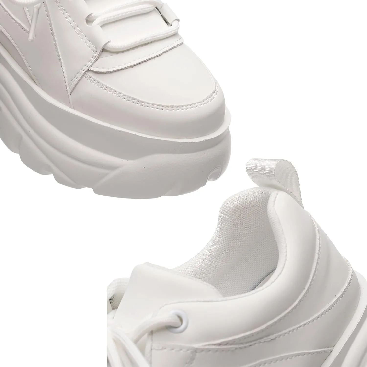 Women's High Platform Chunky Sneakers Lace-up Casual Dad Shoes