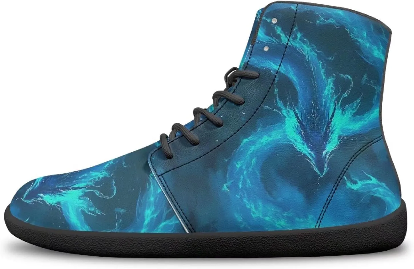Women's High Top PU Leather Barefoot Shoes Wide Toe Box Fashion Sneakers Comfortable Casual Walking Shoes Lightweight Dress Shoes SizeUS 6-13.5