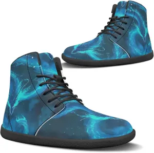 Women's High Top PU Leather Barefoot Shoes Wide Toe Box Fashion Sneakers Comfortable Casual Walking Shoes Lightweight Dress Shoes SizeUS 6-13.5