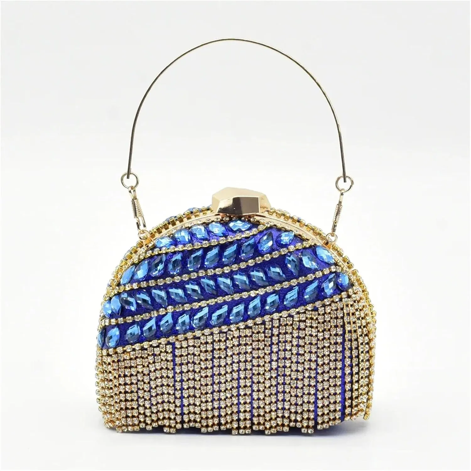Women's Italian Mid-Heel Party Set - Rhinestone-Embellished Pumps & Matching Evening Bag