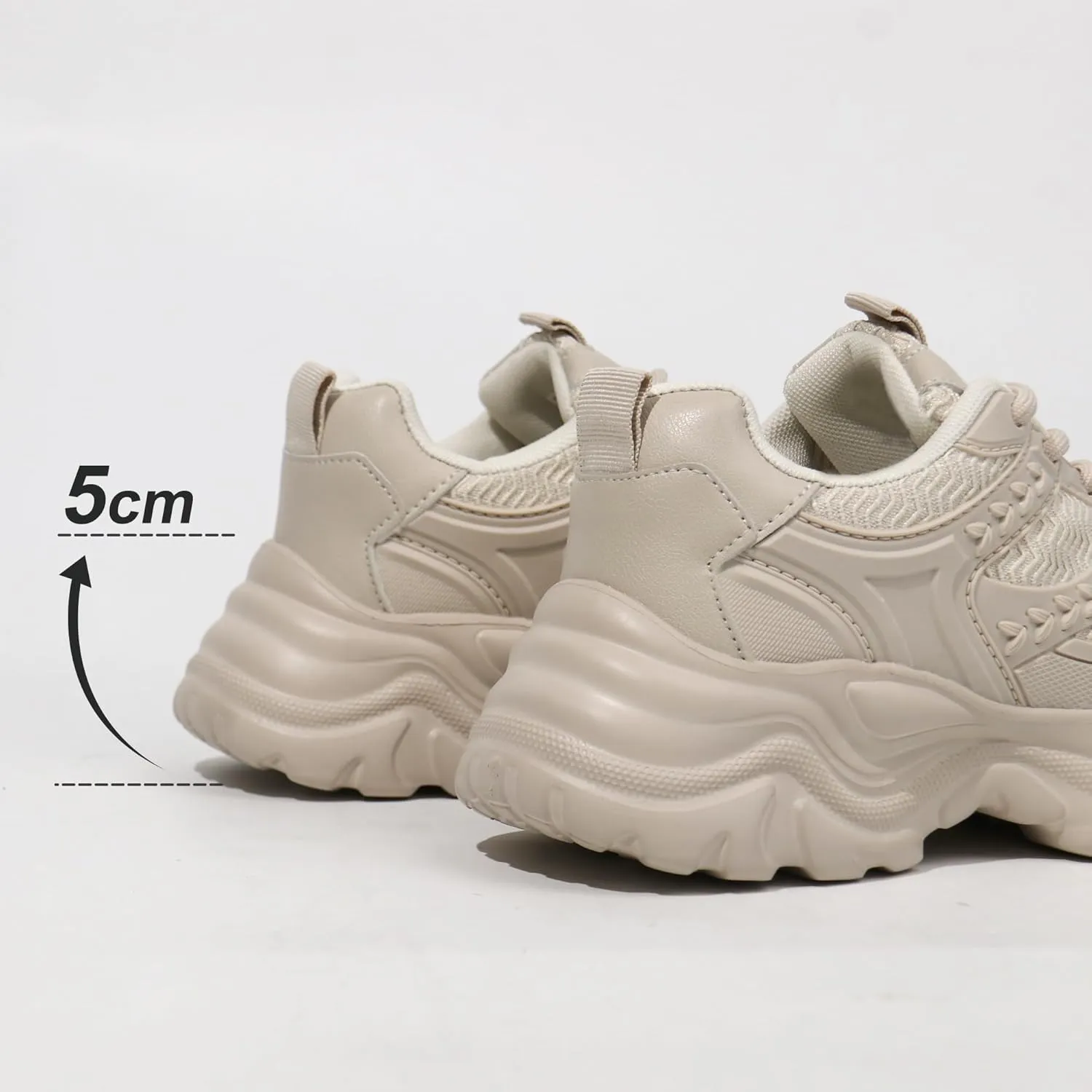 Women's Lace-up Platform Walking Shoes Comfortable Retro Stylish Workout Sport Work Casual Chunky Sneakers