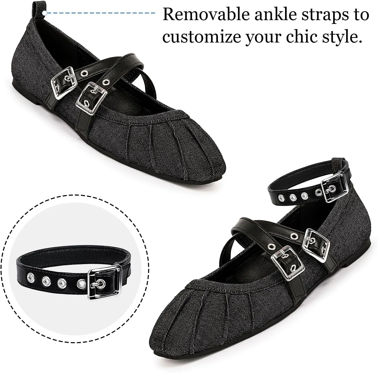 Womens Mary Jane Flats Round Toe Comfortable Cross Strap Flats Dressy Ballet Flats Shoes Vintage Shoes with Ankle Strap