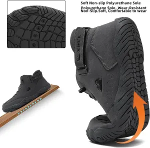 Womens Mens Barefoot Boots Shoes,High Top Wide Toe Box Zero Drop Minimalist Hiking Boots,Unisex Snow Boots Winter Shoes With Warm Fur,Waterproof Anti-Slip 38-45EU