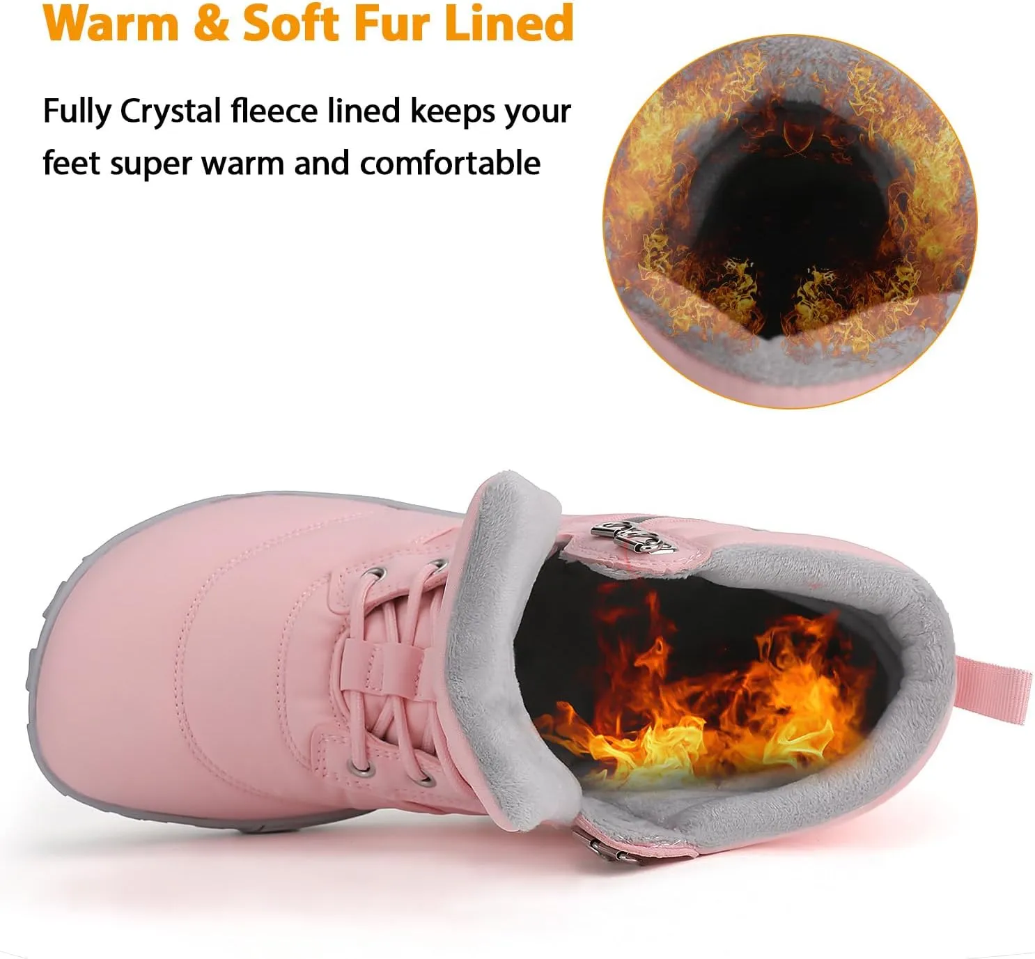 Womens Mens Winter Barefoot Boots Warm Minimalist Wide Toe Box Snow Boots Zero Drop Sole Outdoor Water Resistant Ankle Booties