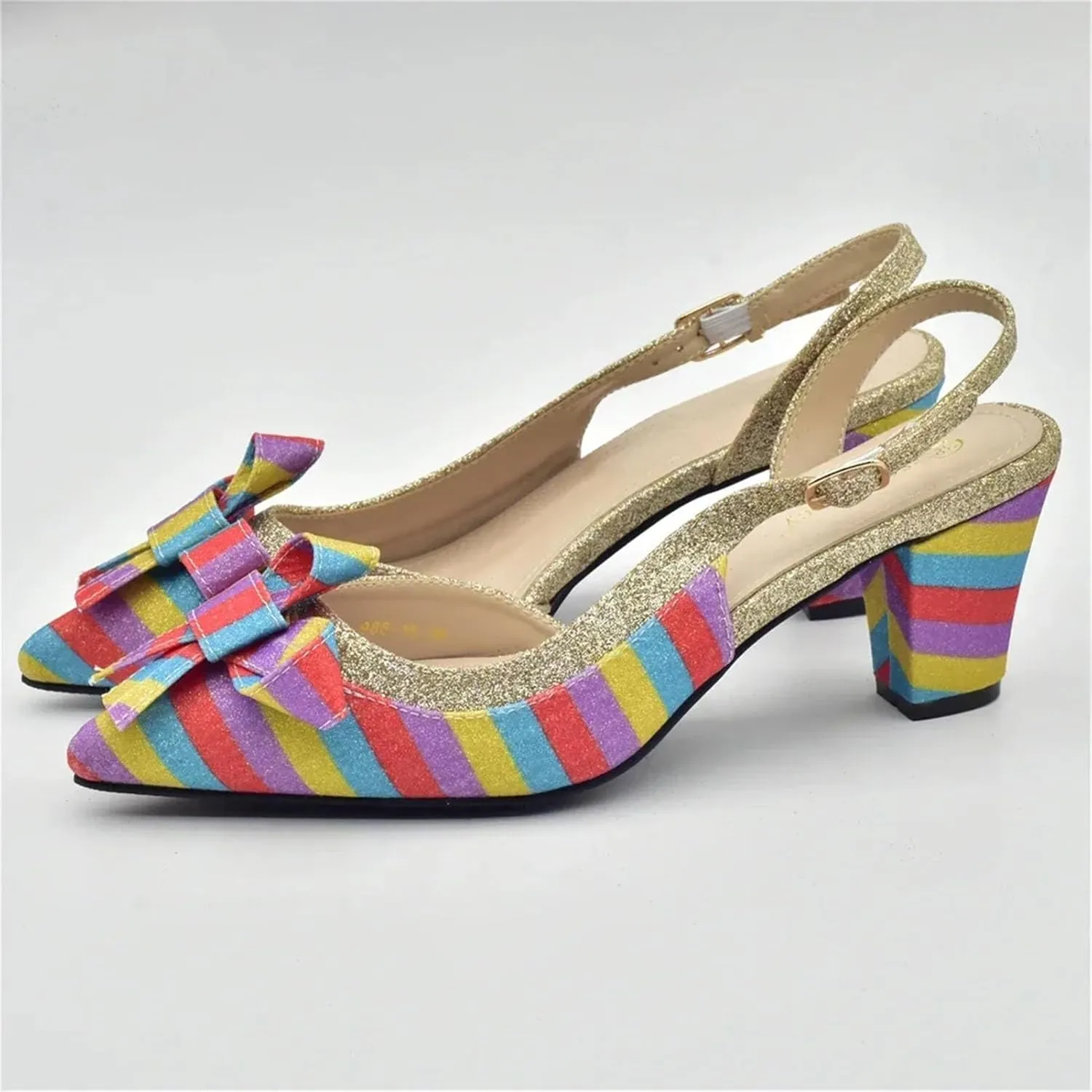 Women's Nigerian Rainbow Butterfly Bridal Set - Italian-Designed Luxury Pumps & Matching Bag