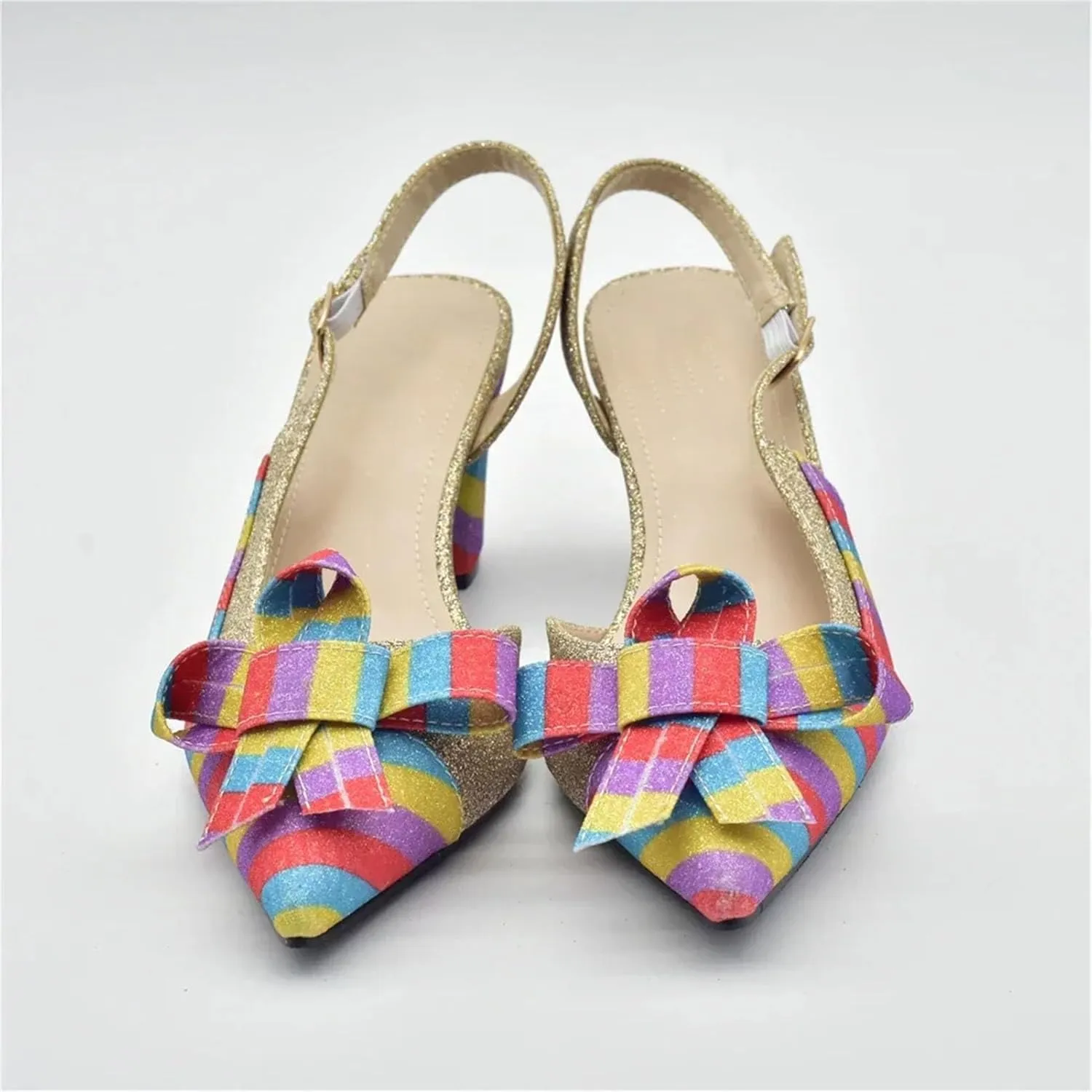 Women's Nigerian Rainbow Butterfly Bridal Set - Italian-Designed Luxury Pumps & Matching Bag