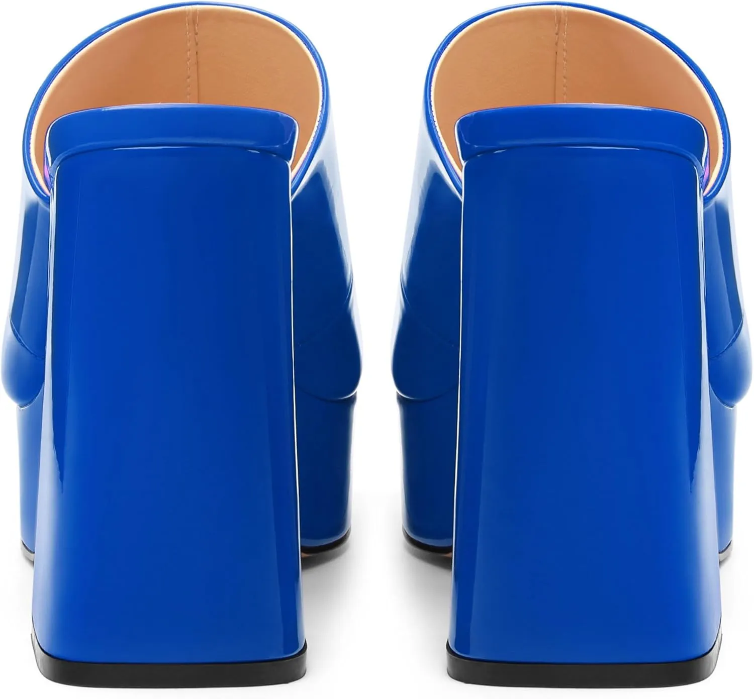 Womens Platform Chunky Heels Sandals Square Open Toe High Heeled Sandals Slip On Slides Dress Party Wedding Shoes