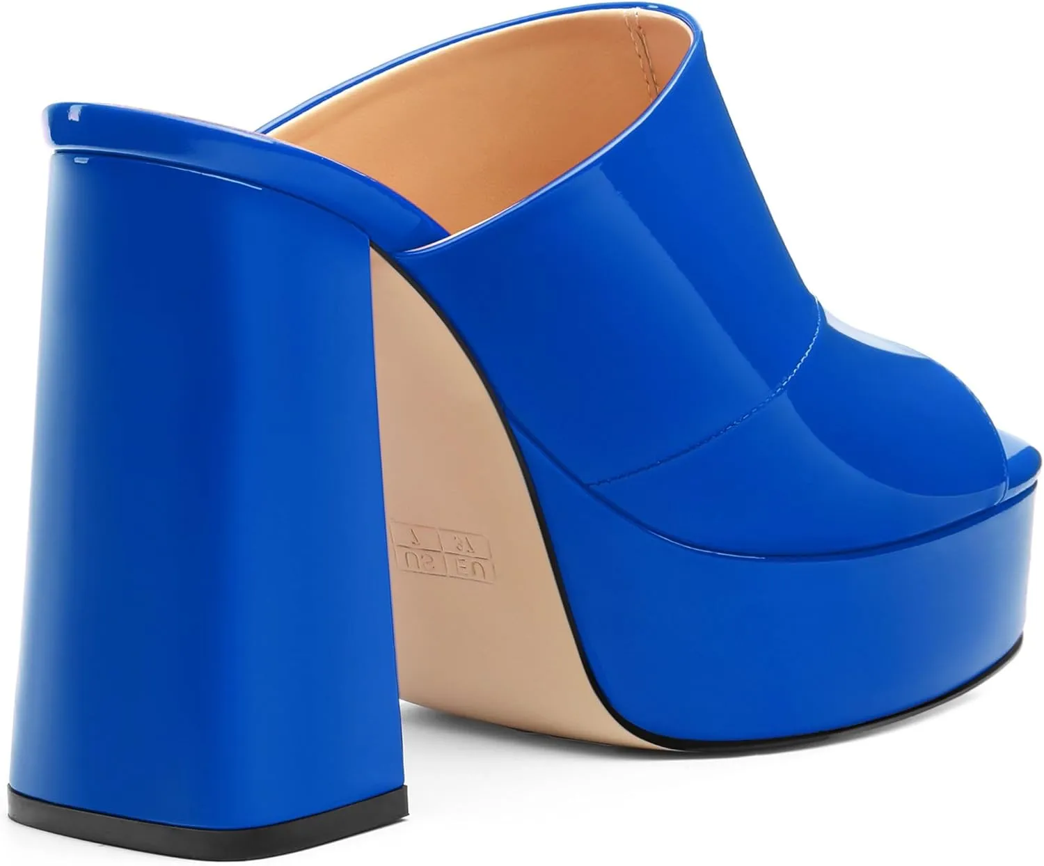 Womens Platform Chunky Heels Sandals Square Open Toe High Heeled Sandals Slip On Slides Dress Party Wedding Shoes