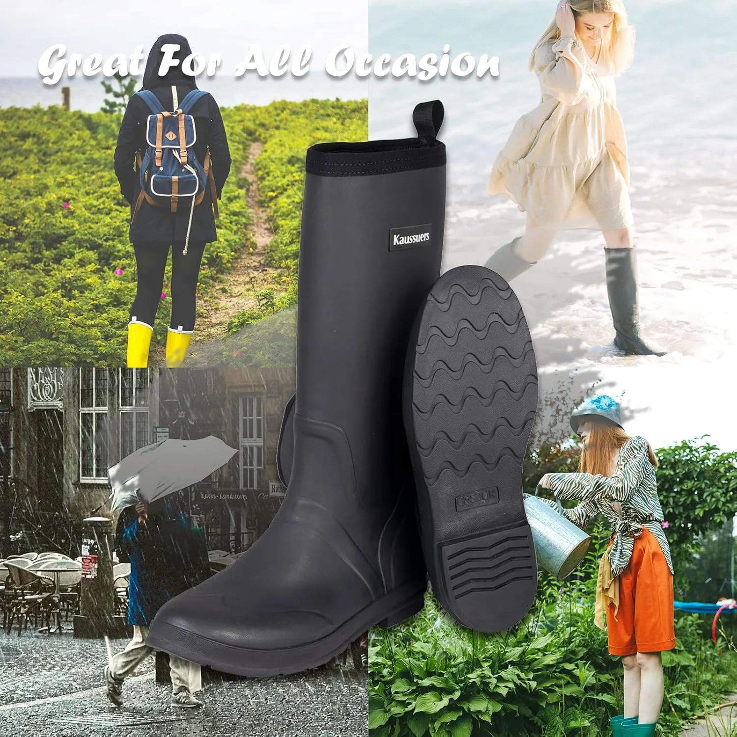 Women's Rain Boots Waterproof Rubber Women Shoes Snow Boots And Anti-slip Outdoor Muck Boots For women Garden Fishing Farm Camping