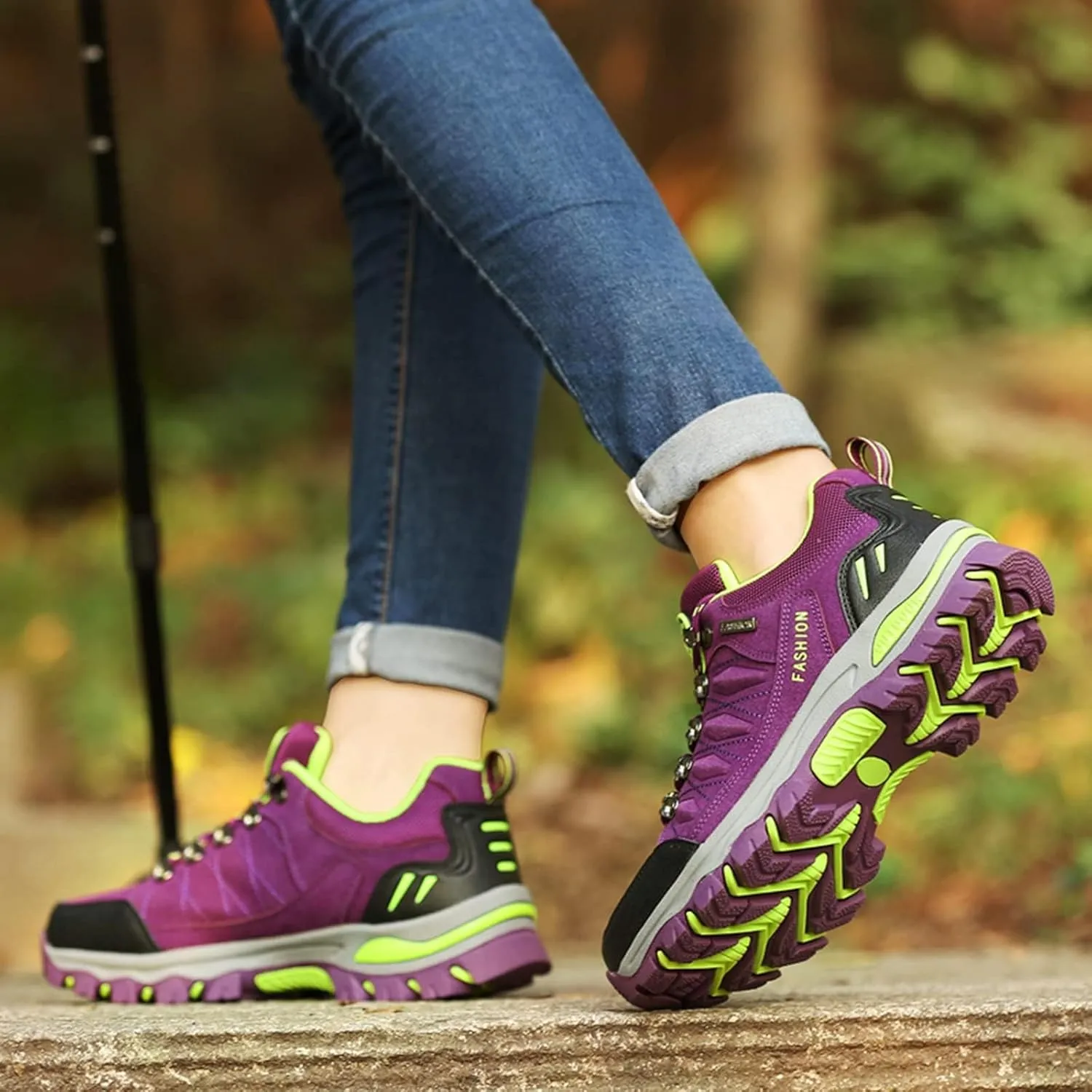 Women's Sneakers Outdoor Sports Climbing Hiking Shoes Waterproof Trekking Running Shoes Anti-Slip Wear-Resistant Climbing Shoes