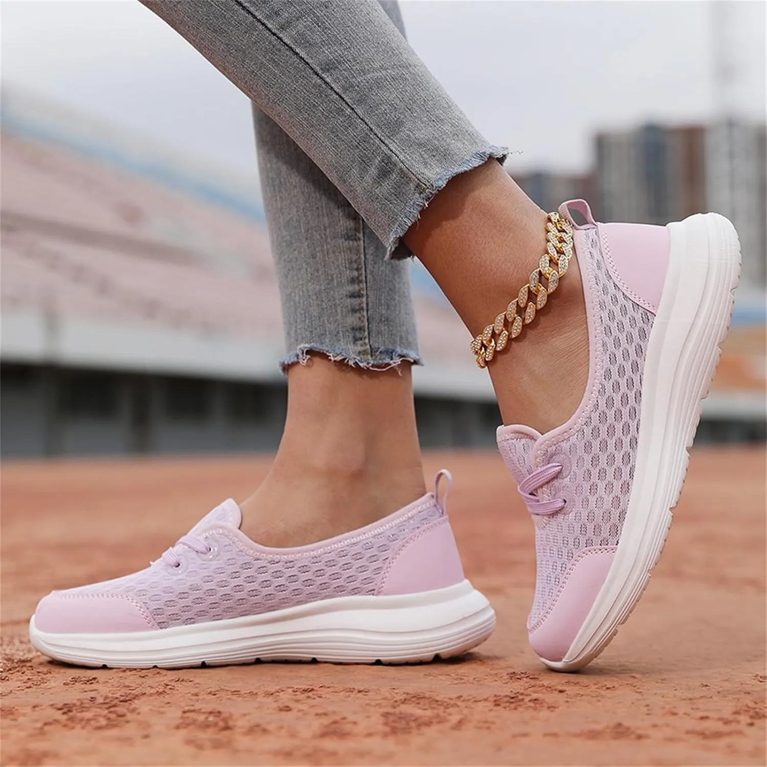 Women's Soft Sole Mesh Comfort Orthopedic Shoes with Arch Support Fit Hands Free Slip on Go Walking Slip Ins Sneakers Ladies Work Standing Tennis Loafers Summer Memory Foam Soft Wide Comfy Shoes