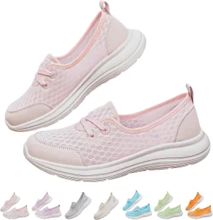 Women's Soft Sole Mesh Comfort Orthopedic Shoes with Arch Support Fit Hands Free Slip on Go Walking Slip Ins Sneakers Ladies Work Standing Tennis Loafers Summer Memory Foam Soft Wide Comfy Shoes