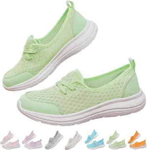 Women's Soft Sole Mesh Comfort Orthopedic Shoes with Arch Support Fit Hands Free Slip on Go Walking Slip Ins Sneakers Ladies Work Standing Tennis Loafers Summer Memory Foam Soft Wide Comfy Shoes