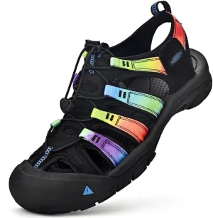 Women's Sport Hiking Sandals Closed Toe Outdoor Athletic Walking Sandal with Arch Support for Wide Feet Women Lightweight Summer Barefoot Beach Water Shoes