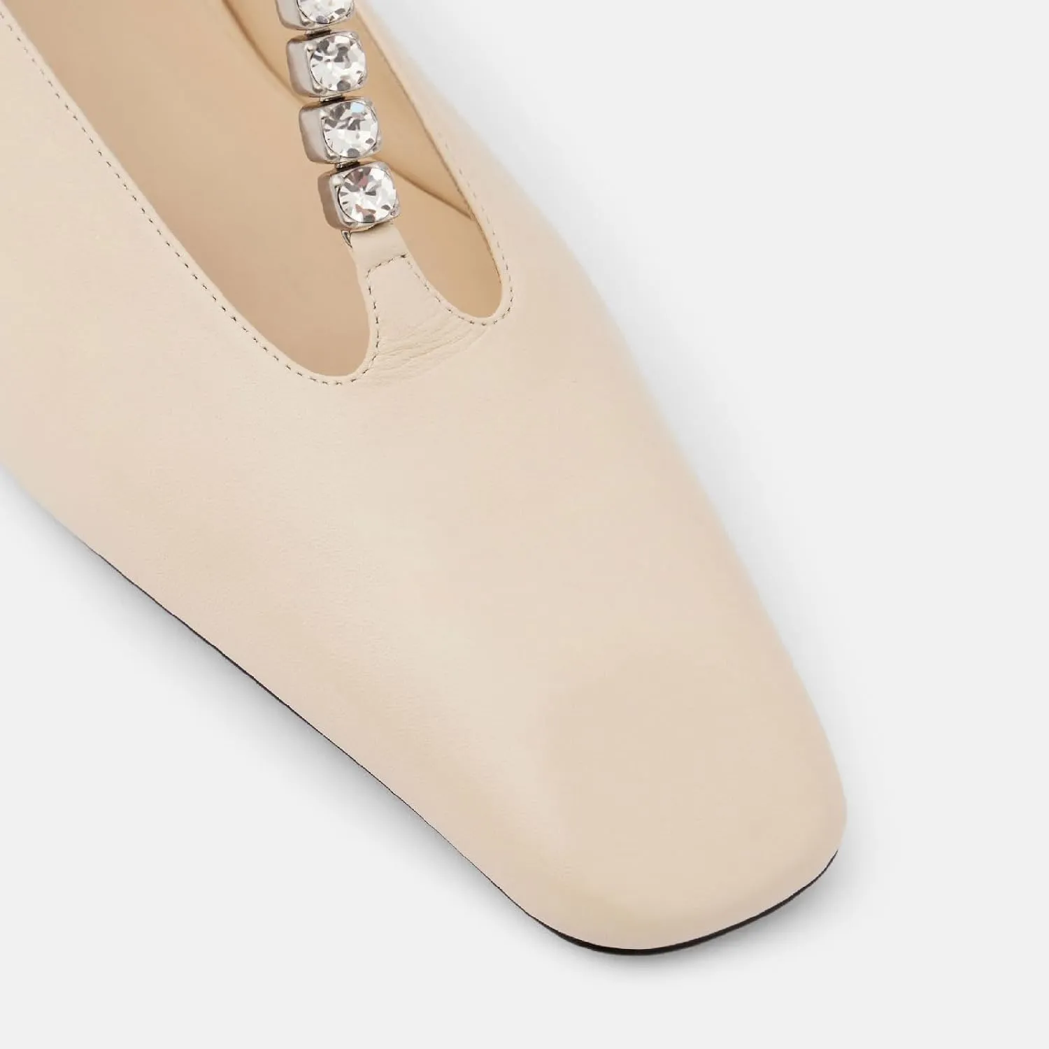Women's Square Toe Ballet Flats Fashion T-Strap with Crystal Bar Flat Shoes Closed Toe Ankle Straps with Buckle Casual Office Dressy Flats for Women