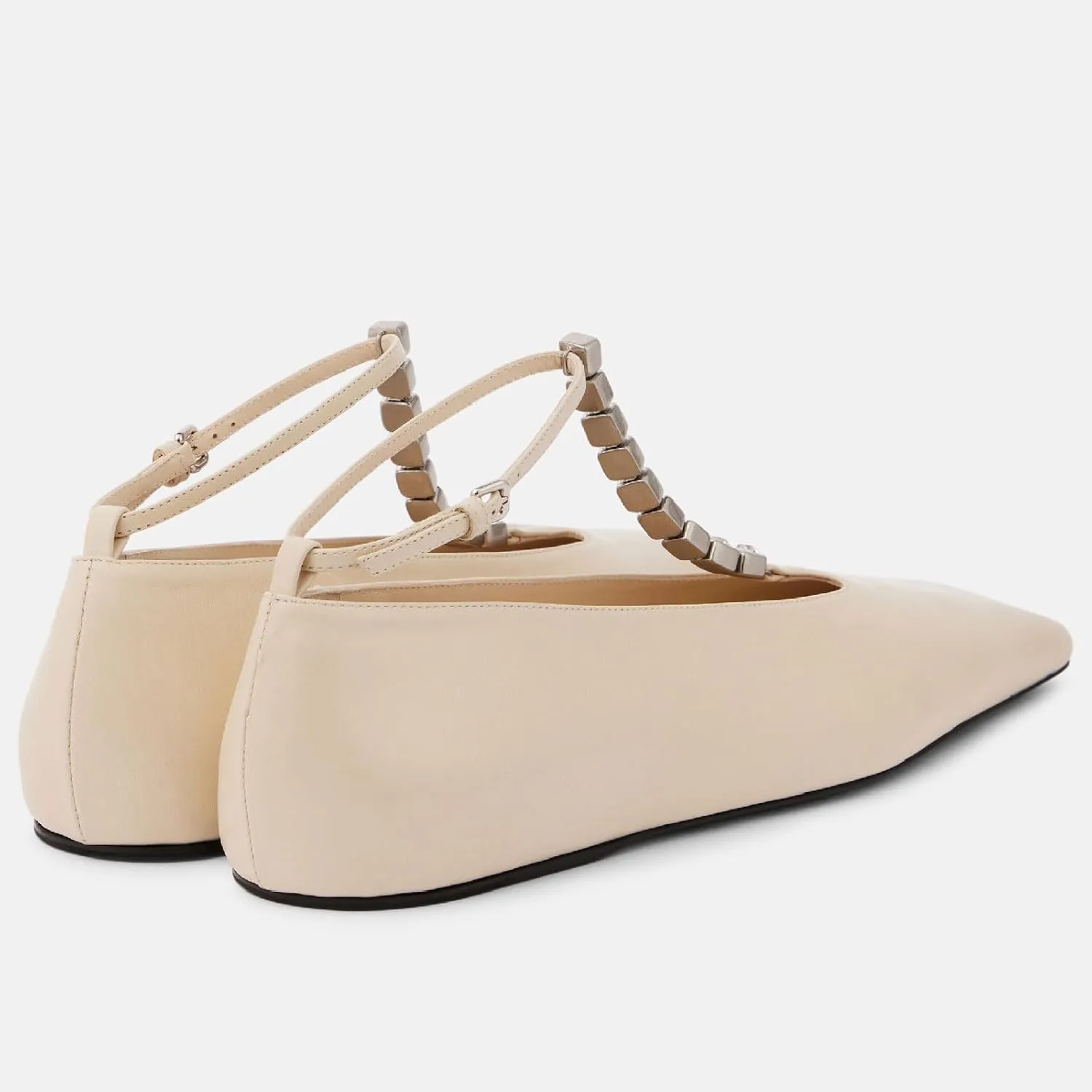 Women's Square Toe Ballet Flats Fashion T-Strap with Crystal Bar Flat Shoes Closed Toe Ankle Straps with Buckle Casual Office Dressy Flats for Women